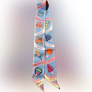 HERMES SILK FUNNY ICE CREAM TWILLY Bleu Ciel / Rose Bonbon/ Jaune